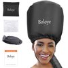 Bonnet Hair Dryer - Boloye Soft Bonnet Hood Hair Dryer Attachment with Heat Protector Headband to Reduces Heat Around Ears - Used for Curl, Hair Styling, Deep Conditioning and Hair Drying (Black)