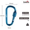 Zalava 2" 10 pcs D-Clip Durable Locking Carabiner Clips Keychain Clip, Spring-Loaded Aluminum Keychain Clip Hook, Screwgate Locking Carabiner Clip Outdoor, Indoor, or Dog Leash Round