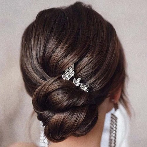 Cubahop Bride Wedding Hair Pins Gold Bridal Crystal Hair Clips Rhinestones Headpieces for Women and Girls (Pack of 5)