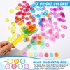 Sanwuta 7 Colors Magnetic Bingo Wands and 200 Metal Translucent Chips Easy to Pick up Bingo Chips Stem Kits for Science Learning Counting Magnetic Bingo Chips Set for Family Game Night Activities