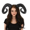Satisyo Gothic Black Horn Halloween Costume for Men Women Ram Sheep Horn Headhand Hoop Cosplay Devil Horn Headwear Hair Band (Black Sheep/Ox Horn)