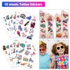 Roller Skate Party Favors 98PCS Slap Bracelets, Stickers, Key Chains, Pin Badges and Temporary Tattoos for Kids Boys Girls Throwback 80s 90s Roller Skating Hip Hop Birthday Party Supplies Decorations