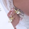 Sttiafay Vintage Rhinestone Bow Drop Earrings Gold Teardrop Crystal Earrings Round Cut Stud Earrings Bow Crystal Bridal Earrings Jewelry for Women
