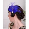 Aimimier 1920s Flapper Feather Hair Clip Royal Blue Headpiece Prom Party Roaring 20s Accessories for Women and Girls