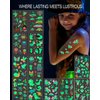 Gibaniza Glow Temporary Tattoos for Kids,12 Sheet Luminous Tattoo Sticker Pack with Mermaid,Dinosaur,Space,Pirate Designs - Boys & Girls Glow Party Favors Supplies
