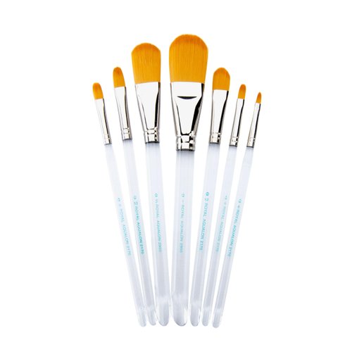 Aqualon Royal & Langnickel(R) Filbert Brush Set-7/Pkg