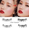2Pair Magnetic lashes with applicator, Two styles 3D Natural Look Magnetic Lashes without Eyeliner,Natural and Bushy, Reusable Magnetic Lashes with Applicator No Glue, Easy to Wear