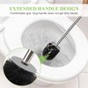 Toilet Brush and Holder, 2 Pack Compact Size Toilet Bowl Brush with Stainless Steel Handle, Small Size Plastic Holder Easy to Hide, Space Saving for Storage, Drip-Proof, Easy to Assemble Deep Cleaning