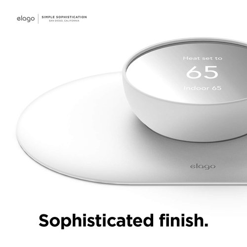 elago Wall Plate Cover Plus Compatible with Google Nest Thermostat 2020 [Snow] - Durable Polycarbonate Material, Easy Installation, Complementary Design