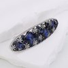 Kercisbeauty Blue Crystal Beads Vintage Hair Barrettes for Women Girls Thin Hair Jewelry Wedding Bridal Cute Hair Piece (Oval)