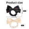 4 Pcs Bow Scrunchies Elastic Hair Ties, Silk Bowknot Hair Bands, Cute Ponytail Holder Hair Ropes, Wedding Party Hair Styling Accessories for Women Girls Teen Thick Thin Long Hair