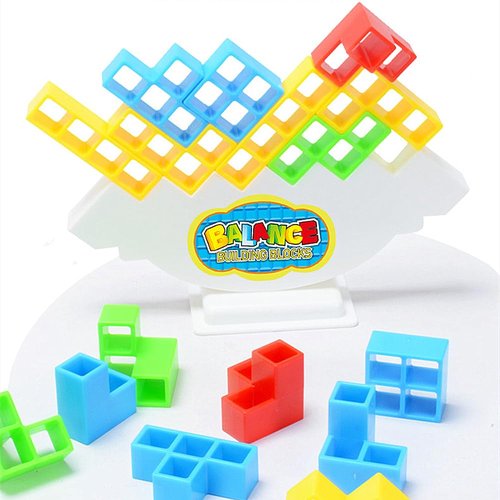 LiangCuber 32PCS Tetra Tower Game,Balance Game Team Building Blocks,Blocks Game for Kids & Adults Team Building Blocks Toy (32PCS Edition)