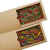 BOXHOME Shred Paper Filler (1LB) Crinkle Cut Paper for Wrapping & Filling Gift Basket Gift Boxes, Red, Kraft and Green-Christmas Mix