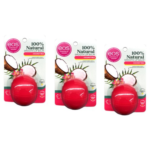 EOS Super Soft Shea Lip Balm, Coconut Milk 0.25 oz (Pack of 3)