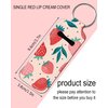 KLLRO RUO Chapstick Holder Keychain Fashion Lipstick Sleeve Lip Balm Portable Pocket Lip Gloss Tube Holder Clip-on Makeup Travel Accessories - Pink Strawberry