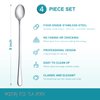 Hiware 9-Inch Long Handle Iced Tea Spoon, Coffee Spoon, Ice Cream Spoon, Stainless Steel Cocktail Stirring Spoons, Set of 4