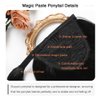 SUYYA Ponytail Human Hair Wrap Around Clip in Hair Piece Ponytail Extension Human Hair Straight Human Hair Ponytail Extensions with Magic Paste 80G 18 Inch #1B Natural Black