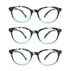 OLOMEE Reading Glasses Women Men Readers 2.5 Small Round Eyeglasses for Reading with Comfortable Spring Hinge Lightweight 3 Pack
