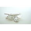 Generic 2 extra small shiny silver flower metal alligator hair clip for fine thin hair