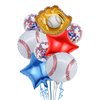 Baseball Party Balloons, Baseball Foil Mylar Balloons for Baby Shower Party Decor Baseball Glove Jumbo Balloons Baseball Bat Balloons for Birthday Sports Theme Supplies,Confetti Red and Blue Balloon