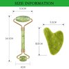 HOTACE Natural Jade Roller Gua Sha Kit Face Massager Portable Facial Skin Care Tools-XIUYU Green