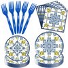 96Pack Capri Lemon Paper Plates and Napkins Sets, Party Decorations Plates Capri Lemon Supplies Tableware for Kids (Capri Lemon)