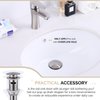 Bathroom Sink Drain, Angle Simple Brass Pop Up Drain Stopper, Vessel Sink Drain with Overflow, Lavatory Vanity Sink Drain Stoppers Brushed Nickel