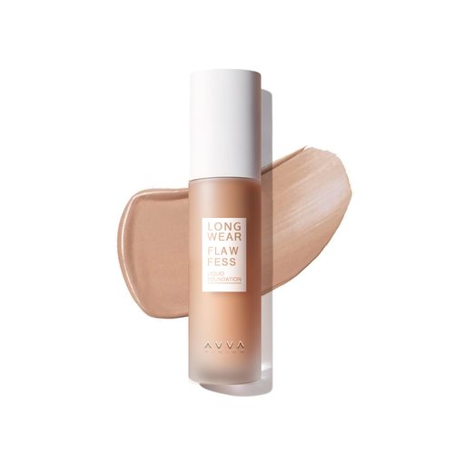AVVA VISION Liquid Foundation Makeup Natural True Skin Tone Full Coverage Concealer Flawless Complexion Blendable Longwear, 105, 1 fl. oz.