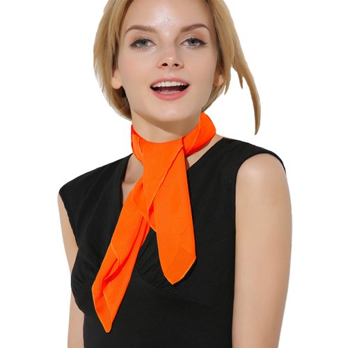 Fairycece Orange Scarf Orange Ascot Fred Jones Costume Adult Neck Scarf Women Men