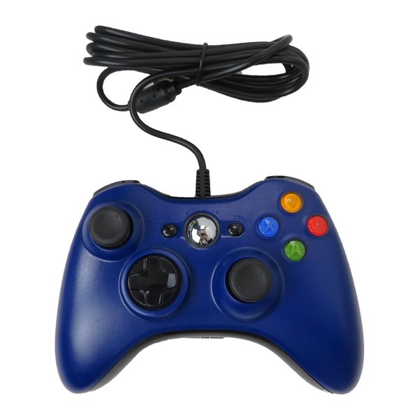 Upgraded USB Wired Game Controller Joypad Gamepad Replacement for Microsoft Xbox 360 Console Windows PC Laptop Computer Video Game(Blue）