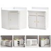 LUOZZY 2pcs Miniature Dollhouse Kitchen Cabinet Wooden Dollhouse Furniture Accessories White Cabinet Cupboard Model
