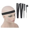 YTBYT 2 Pcs Wig Bands Lace Melting Bands Wig Elastic Bands with Combs and Hair Brush for Lace Front Wigs (Width 1 Inch)