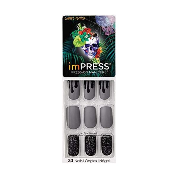 Kiss Impress Press-on Manicure One-Step Gel Nails - Dark Night