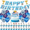 Swimming Birthday Party Supplies Swimming Party Decorations Include HAPPY BIRTHDAY Banner Balloons Cake Topper Cupcake Toppers Swimming Birthday Party Decorations