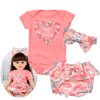 Reborn Baby Doll Clothes Adorable Orange Suits for 20-22 Inch Reborn Newborn Dolls Baby Girls