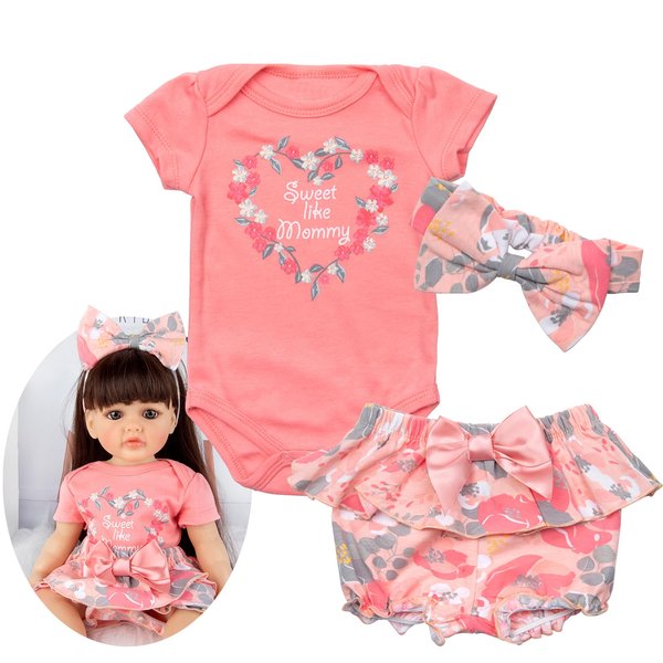 Reborn Baby Doll Clothes Adorable Orange Suits for 20-22 Inch Reborn Newborn Dolls Baby Girls