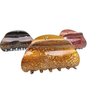 Painted marbled hair claw clamp clips medium hair (Primary color: Brown)