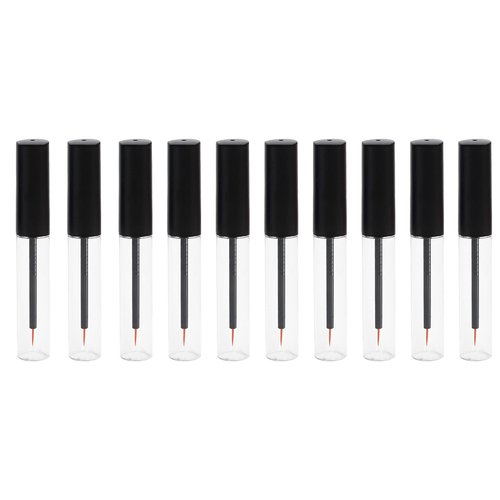 BesYouSel10PCS 10ml Clear Plastic Eyeliner Bottle Container Empty Refillable Disposable Eyeliner Brush Applicator Eyeliner Lash Rapid Growth Container for DIY Eyelash Growth Oil,Eye Gloss Liquid