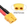 JIECHUN 2pcs Amass XT60 Female to 4mm Banana Bullet Female Connector Adapter Cable 14awg 30cm for iSDT Charger