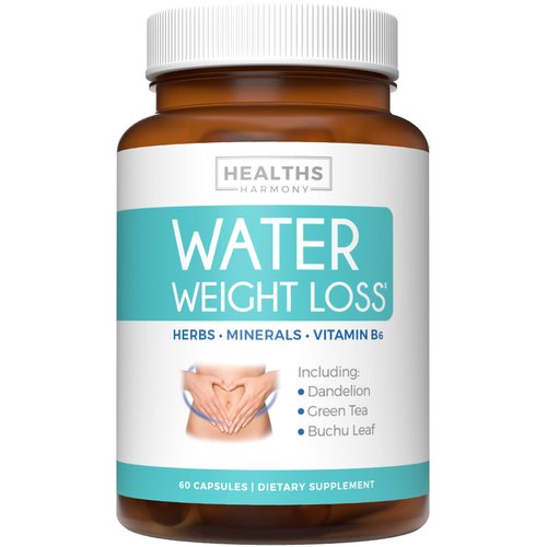 Natural Diuretic Water Pills (2 Month Supply) Relief from Bloating, Swelling, Water Retention, Water Weight Loss - Dandelion, Potassium, & Green Tea Herbal Supplement - for Women & Men - 60 Capsules
