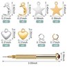 PAGOW 71 PCS Dangle Nail Art Charm, Nail Jewelry Rings with Nail Piercing Tool Hand Drill for Tips, Acrylic, Gels and Decorations