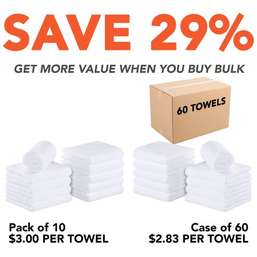 Arkwright Microfiber Coral Fleece Salon Towels - Pack of 10 - Bleach Safe Resistant, Absorbent Hair Drying Towel Set, Perfect for Resort, Hotel, and Spa, 16 x 27 in, White