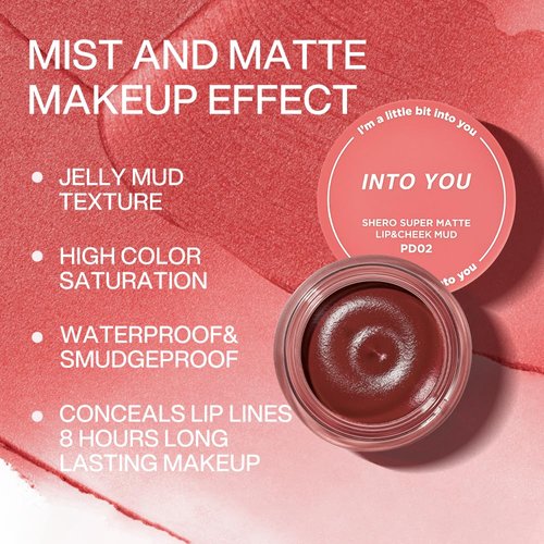 INTO YOU Matte Liquid Lipstick for Women, Canned Long Lasting Lipstick Waterproof with Lip Brush, No Transfer, High Pigmented with Lightweight Lip Mud Texture(PD02)