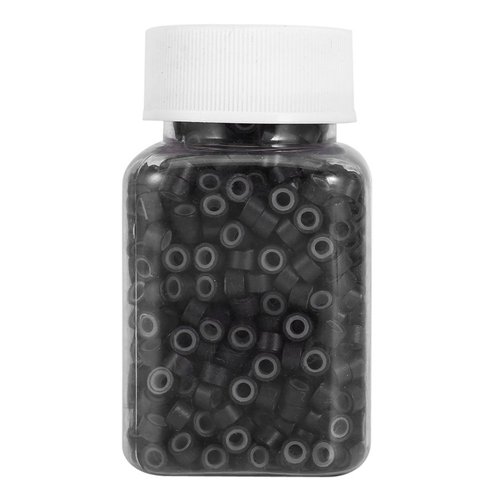 Extension Beads Hair Micro Rings With Loops 4.5Mm 1000Pcs Bottle Silicone Lined Human Hair Pins Hair Extension Beads Link Rings(Dark Brown) (Dark Brown)