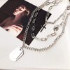VESOCO Dainty Unique Punk Layering Silver Chain Choker Necklace Boho Jewelry Set Layered Cross Pendant Statement Chunky Chain Necklace for Women Man (Silver)