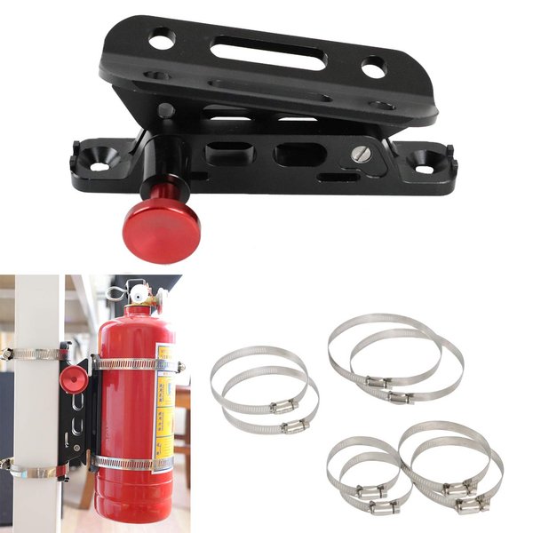 AUFER Quick Release Aluminum Roll Bar Fire Extinguisher Mount Holder Compatible with for Jeep Wrangler Gladiator Bronco UTV Polaris RZR Can-Am (Support 1-10Lb Extinguishers),8 Mounting Clamps