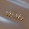 YienDoo Crystal Star Cuff Wrap Earrings Gold Claw Cuff Earrings Rhinestone Star Ear Jacket Star Cluster Stud Earrings Statement Sparkly Crystal Flowers Crawler Earrings Jewelry for Women and Girls