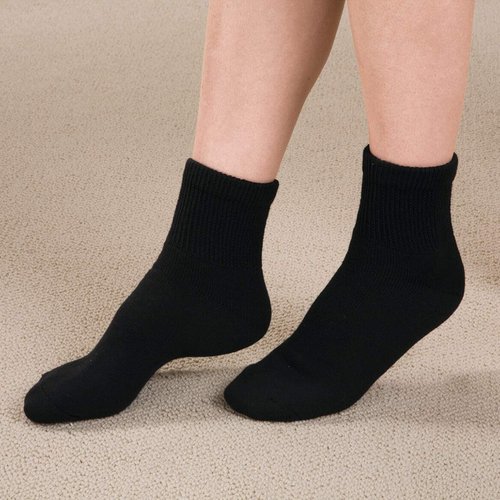 Fox Valley Traders Diabetic Ankle Socks - 3 Pack, Medium, Black