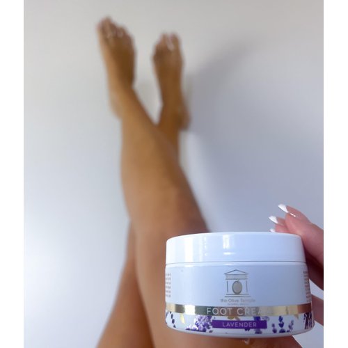 The Olive Temple Hydrating Foot Cream with Olive Oil and Lavender, 100 ml (3.38 fl oz)