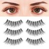 Eyelashes Natural Look False Lashes - Bepholan Fake Eyelashes 5D Super Fluffy False Eyelashes Clear Band Wispy Lashes 3-Pack Faux Mink Lashes,XMZ90-3